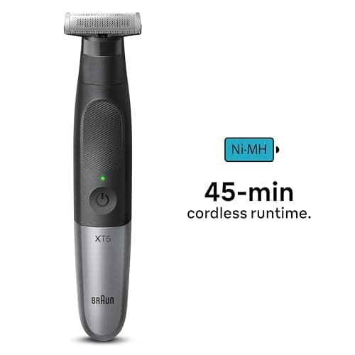 Braun OneBlade Hybrid Electric Beard Trimmer & Electric Shaver for Men, Body Groomer for Manscaping with Travel Pouch, Gifts for Men, Model XT5200, Black — view 6
