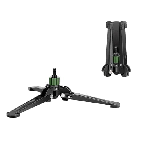 Manbily M-2 Monopod Base with Three Feet, Mini Desktop Tripod, 3/8 inch Screw, Monopods Stand Support Travel for DSLR Camera Ball Fluid Head Camcorder, Tilt 20° & Rotate 360° (Green)
