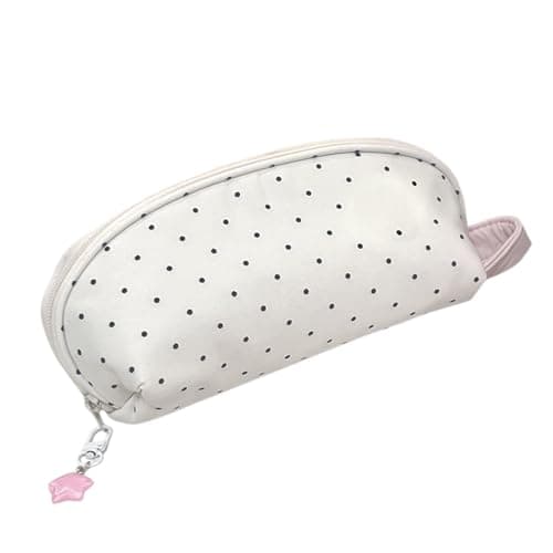 Dotted Pencil Pouches Large Capacity Polyester Pencil Case Multipurpose Pen Organiser Bag for School Offices Travel Case Pen Stationery Large Capacity Bag Back to School Supplies College Essentials
