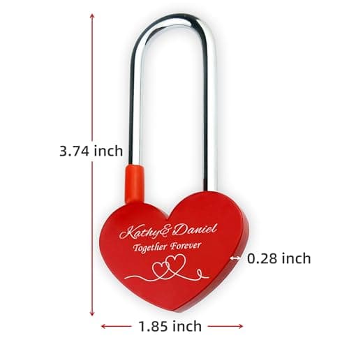 Personalised Padlock Engraved Lock Personalised Padlock for Bridge Love Locks Padlocks for Her Him Girls Couples Lover Custom Gifts for Valentine Day Anniversary Wedding Trip Travel (Design 2) — view 2