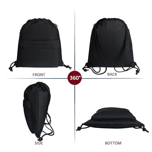 Moyad Lunch Bag Adults Thermal Drawstring Insulated Lunch Cooler Bag Portable and Durable, Eco-Friendly Waterproof Cool Bags Adjustable Shoulder Strap Lunchbag, Ideas for School Work and Travel,Black — view 3