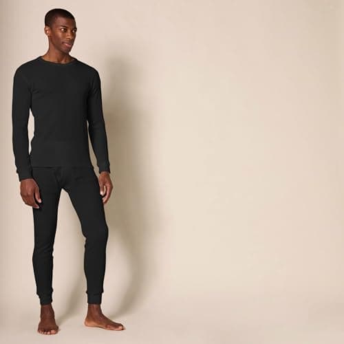 Amazon Essentials Men's Thermal Long Underwear Set, Black, M — view 2