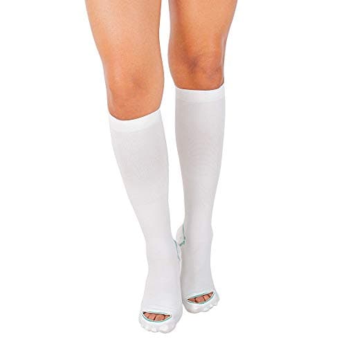 invera Anti Embolism Compression Stockings, Knee High Unisex Ted Hose Socks 15-20 mmHg Moderate Level, White, XL (1 Pair) — view 2