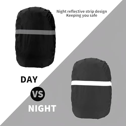 JITIFAZH Backpack Waterproof Cover with Reflective Strap (8-70L), 2 Adjustable Anti Slip Cross Buckle Strap for Outdoor, Hiking, Camping, Traveling, Cycling(Black, S for 18-25L backpack) — view 4