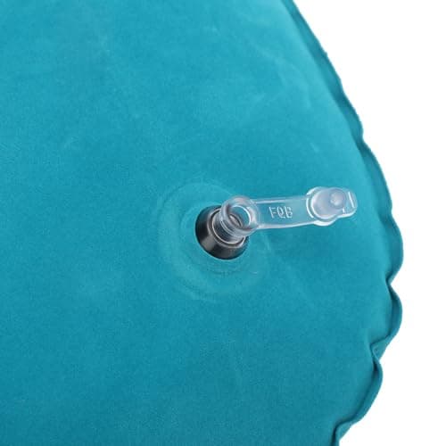 Domary U Shaped Pillow Inflatable Neck Pillow Soft Head Rest Cushion for Travel Car Office Aircraft Cervical Protection PVC Flocking Material Comfortable Warm Winter Use Proof Nozzle (D (Mint Green)) — view 4