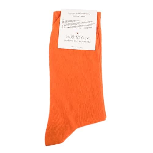 ZAKIRA Combed Cotton Dress Socks - Plain Colour Business Crew Socks for Men & Women, Soft Breathable Cotton, 6-10 (UK), Orange — view 6