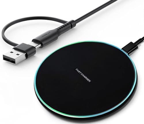 STECHNO Fast Wireless Charger Pad,Wireless Charging Station Compatible with iPhone 16 15 14 13 12 11 XS XR X 8, Compatible with Samsung Galaxy S25 S24 S23 S22 S21 S20 S10 S9 S8 S7, for all Qi Phones