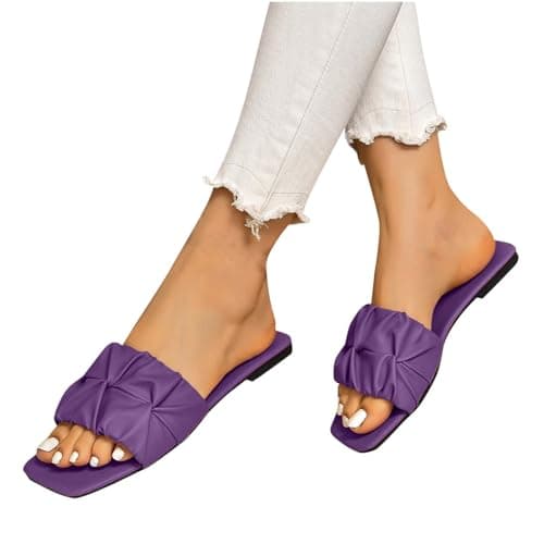Women's Flat Slide Sandals UK Deals Wide Fit Sandal Pool Sliders Casual Summer Sandal Shower Shoes Anti-Slip Bathroom Slippers Soft Lightweight Slider Beach Elegance Flip Flops for Indoor & Outdoor — view 4