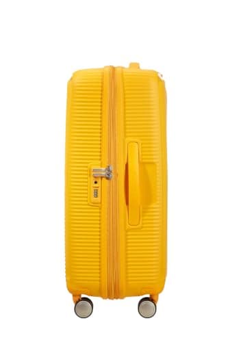American Tourister Soundbox - Hard Shell Suitcase 67 cm Medium - Trolley Suitcase with 4 wheels, TSA Lock, Expandable & Light - 71.5/81 L - Yellow (Golden Yellow) — view 3