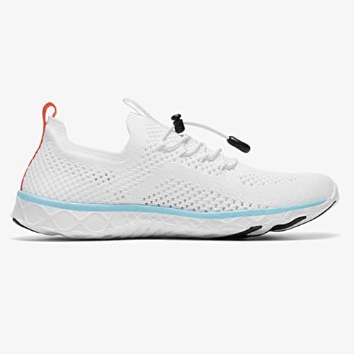 KOLILI Women's Stylish Water Shoes, Tennis Walking Shoes with Arch Support, Best for Water Sports, Travel & Walk, White/Aqua, 7 UK — view 5