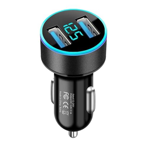Car Charger - 2-Port Cellphone Charging Device - Auto Charger Adapter | for Drivers Road Trips Long Drives Daily Commute Family Vacations Business Travel Camping SUVs RVs Sedans