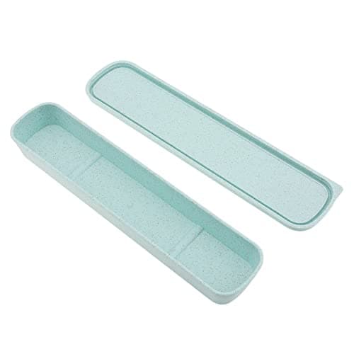 OriGlam 1pcs Portable Flatware Box Travel Tableware Storage Case Box, Utensil Case Flatware Storage for Cutlery Kit, 24 x 6 cm (Green) — view 6