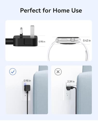 ORICO Travel Extension Lead with USB Slots, 2 Outlets 3 USB Ports (1 USB C), 3250W 13A Socket Extensions, Rollable Extension Cord for Travel/Home/Office, Essentials Cruise Approved Power Strip-Black — view 4