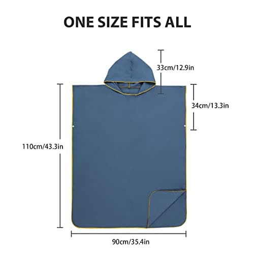 MOKANI Changing Robe Microfiber Towel Hooded Poncho for Beach Surfing — view 6