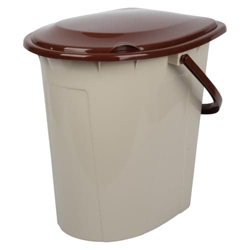 Jolie Max 24L Portable Camping Toilet – Bucket-Style Loo with Hinged Seat & Lid, Lightweight & Sturdy, 41×35 cm • Height 42.5 cm – Ideal for Tents, Vans, Festivals, Garden/Renovation Backup (Beige) — view 4