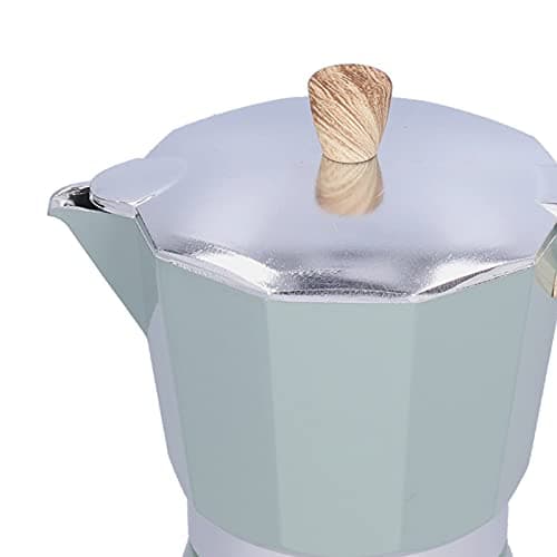 Akozon 300ML Moka Pot - Stovetop Maker for Authentic Italian Coffee - Classic Moka Coffee Maker for Home & Office Use (lake turquoise) — view 4