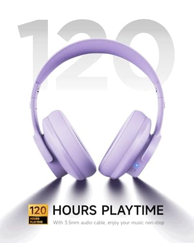 Picun B8 Wireless Bluetooth Headphones, 120H Playtime, 3EQ Modes, Purple — view 3