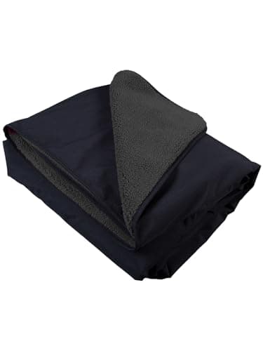 Two Bare Feet Sherpa Lined Waterproof Beach Travel Blanket – Warm, Cozy, Windproof Outdoor Blanket for Camping, Picnics, Hiking & Beach Days – Portable & Lightweight (Black/Charcoal, 145cm x 145cm) — view 5