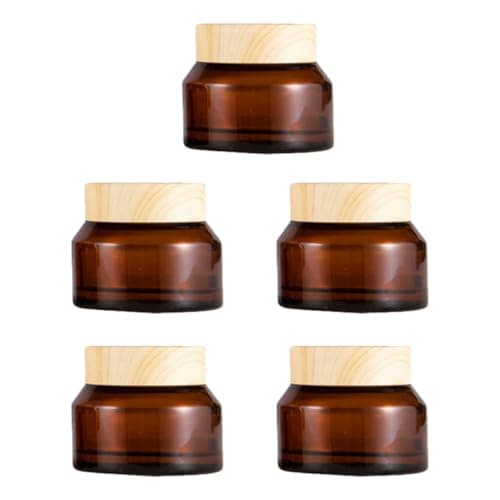 CATIEBYE 5pcs Refillable Empty Cream Jars 15g Small Travel Containers with Lids for Storing Cosmetic Items and Lotion for Christmas and New Year Random Color