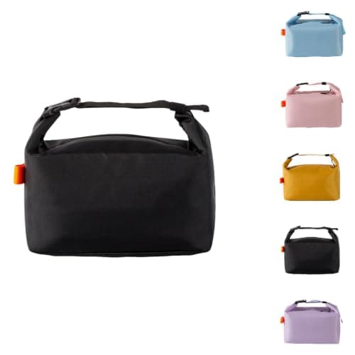 Crevice Soft Insulated Lunch Bags for Men Women- 23x15x25cm Reusable Lunch Box Tote Bag,Cool Bags for Kids Girls Boys Adults,Thermal Cooler Bag for Work School Picnic Travel -6L (Black)