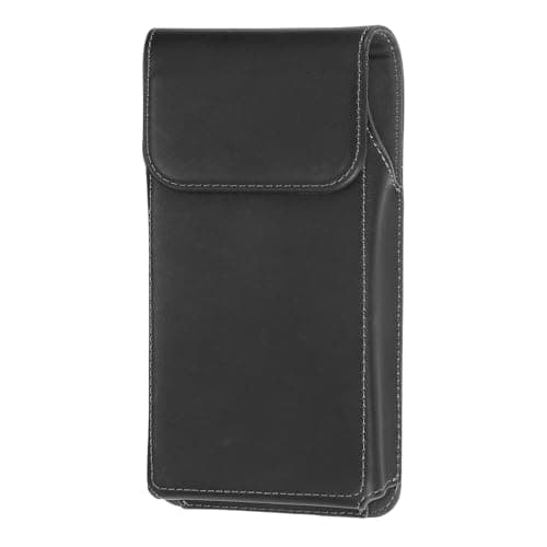 PATIKIL Phone Holder Belt Case, 6.7 Inch PU Leather Pouch Men's Waist Bell Clip Cases with Belt Clip for Universal Mobile Phone Outdoor Sport Travel, Black