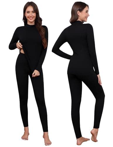 Ekouaer Womens Thermal Underwear Set Base Layer Underlayer, Black, S