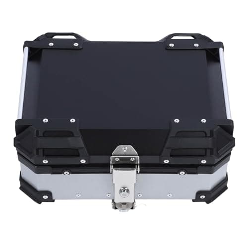 Brrnoo Motorcycle Tail Bag, Motorcycle Luggage Box with Removable Base and Liner Tail Box Top Case 28L Large Capacity Shockproof Replacement (Silver)