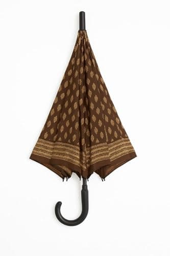 onestopbuys Umbrella Large Automatic Open Water Resistant Golf Umbrella Men Women 10 RIBS (Brown)