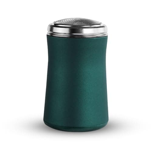 YIXANNX Shaver Rechargeable IPX7 Waterproof Travel Face Trimmer Aluminum Alloy Handheld Compact Salon Beard Shaving, Dark Green