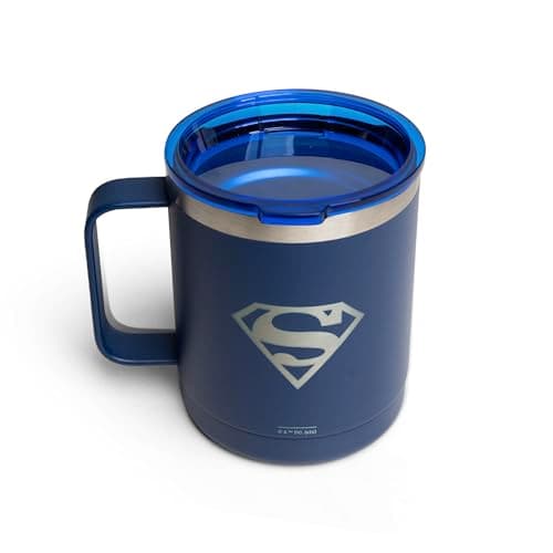 Smartshake Bohtal Insulated Coffee Mug 12 oz, Double Wall Vacuum Insulated Mug with Lid, Leakproof BPA-Free Stainless Steel Coffee Cup, Travel Mug for Hot & Cold Beverages -Superman Logo — view 2