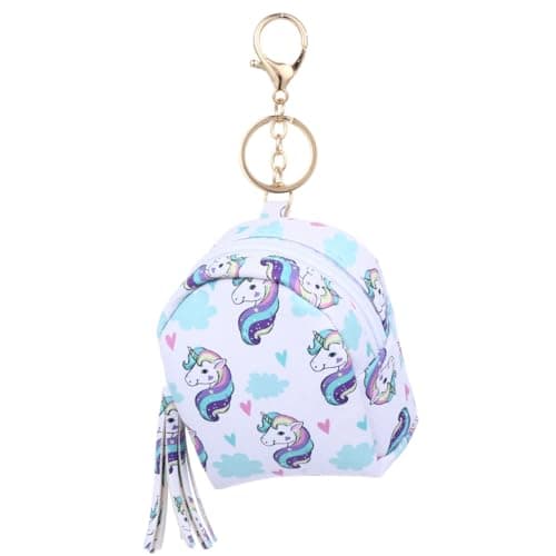 FRCOLOR Mini Cartoon Coin Purse Pu Leather Earphone Cable Bag Compact Travel Organizer Pouch for Women Girls Small Accessories Storage