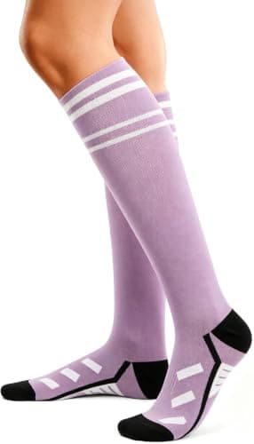 LXOrdora Knee High Compression Socks Women Over The Calf Long Socks Purple
