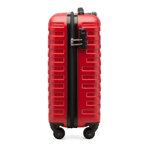 WITTCHEN Travel Suitcase Carry-On Cabin Luggage Hardshell Made of ABS with 4 Spinner Wheels Combination Lock Telescopic Handle A-Line II Size Red — view 3