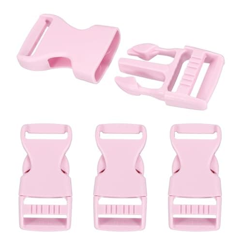 PATIKIL 4 Pcs 1" Quick Side Release Buckle Plastic Buckle Clip Light Pink