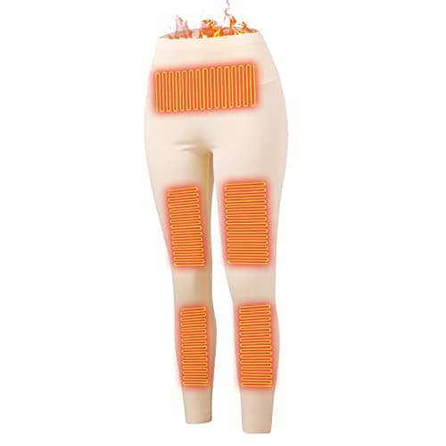 Thermal Tights for Women Fleece Tights Elastic Waist Thermal Leggings Winter Thermal Underwear Plain Thermal Trousers Lined Winter Trousers Seamless Thermal Leggings, beige, M — view 6