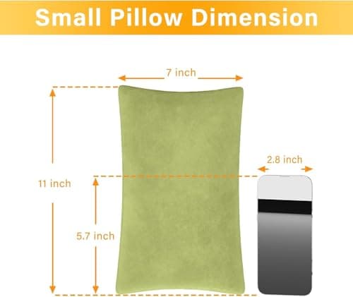TaiBest 2 Pack Small Pillow, Memory Foam Mini Pillow 11 X 7 Inches for Travel, Sleeping, Nap and Neck, Knee, Lumbar Support, Tiny Pillow Cushion for Pet, Dogs (Green) — view 4