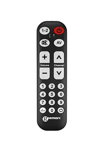 Geemarc TV10 - Easy-to-use Universal Remote Control with 19 Programmable Buttons for Seniors & Duracell Plus AAA Alkaline Batteries [Pack of 12], 1.5V LR03 MN2400 — view 2
