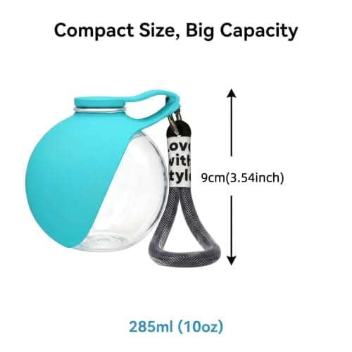 SINJAETRQ Blue 2-in-1 Portable Dog Water Bottle with Bowl, 285ml Leak Proof Dog Travel Water Bottle, BPA-Free Foldable Pet Dispenser for Walking Hiking & Outdoor — view 2