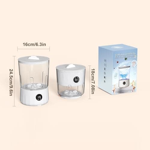 Mini Washing Machine Portable 1.5L – Small Wireless Clothes Washer With 3 Modes & Blue Light – Rechargeable Laundry Cleaner For Underwear, Socks – RV, Dorm, Travel, Camping, Apartments — view 6