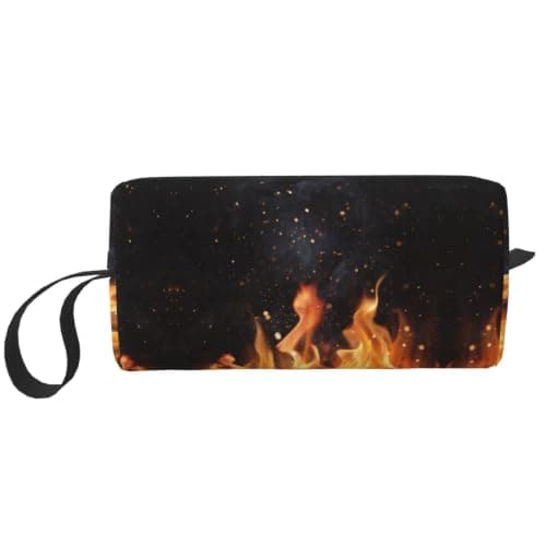 Meymuise Makeup Bag, Flaming Charcoal Grill Pattern