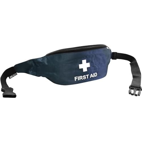 RE-GEN Empty First Aid Bum Bag Waist Pouch | Blue | Ideal for Schools, Home, Office & Travel | Strong Adjustable Belt & Buckle | Wide Access Zipper — view 2