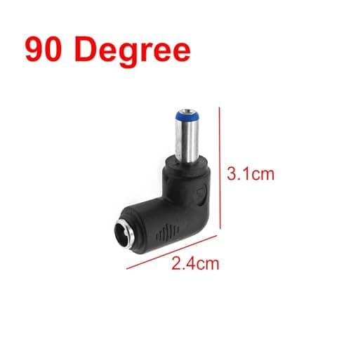 JZK 5 Pack DC Power Adapter, 90 Degree Right Angle 5.5x2.1mm Female to 5.5x2.1mm Male Barrel Plug Connector for Laptops, Routers, LED Strips, CCTV — view 3