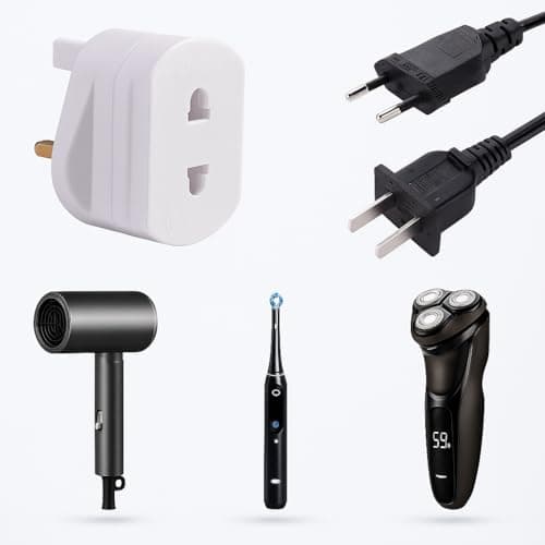 DAPTER's 1 Pack White Plug Adapter | 1A Fused Shaver Plug Adaptor UK | 2 Pin to 3 Pin Adapter Plug UK | Electric Toothbrush Adapter UK | Portable Bathroom Shaver Adapter Plug Easy to Use — view 4