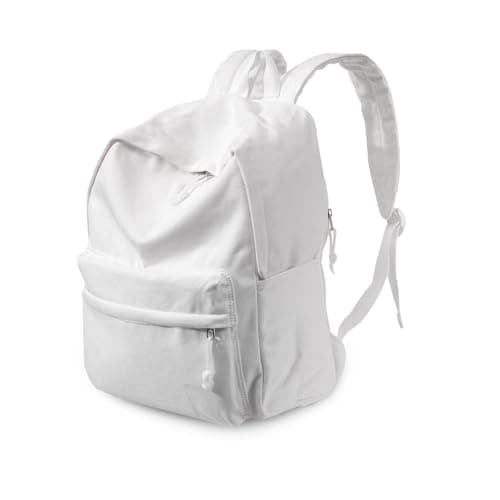 Gristor DIY Canvas Backpack White Casual Daypack Backpack Lightweight With Side Pockets for Travel,Shopping and Business Trip