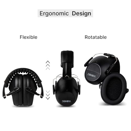 DOMIRA Kids Ear Defenders SNR 26 – Noise Cancelling Ear Muffs for Children, Hearing Protection for School, Travel & Shooting – Lightweight Adjustable Headphones (Black) — view 6