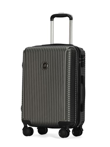 Larkbury Hard Shell Expandable Suitcase, Lightweight PC+ABS Travel Luggage with TSA Lock, Double Spinner Wheels & High Capacity Storage (Grey, 20" in)