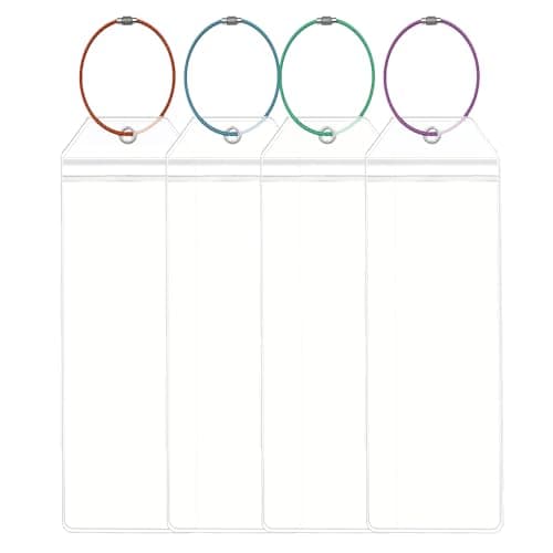 4PCS Cruise Luggage Tag Holder - Waterproof Travel Tags - Clear Suitcase Tags - Zip Seal & Steel Loops - Luggage Accessories for Cruise Ships & Travel
