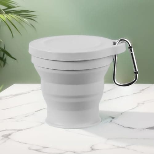 Collapsible Cup,200ml Grey Silicone Portable Foldable Cups,Camping Cup — view 5