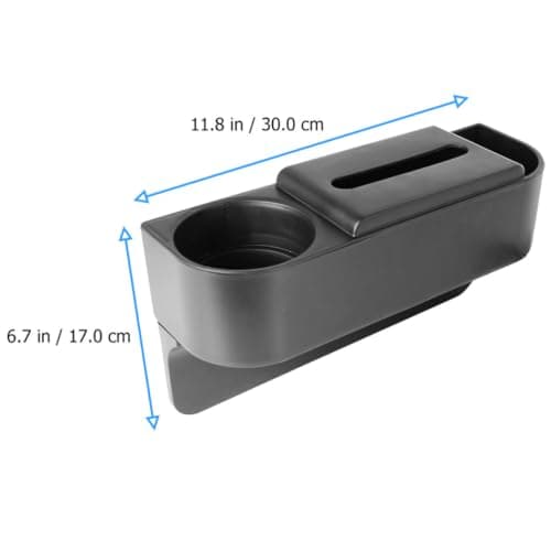Car Seat Slot Organizer Black Storage Box 2 Pcs with Cup Holder, ABS — view 2