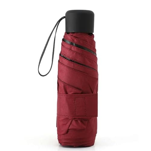 YYDPYZBD Umbrella Ultralight Mini Pocket Folding - Windproof Travel Compact Rain & Sunscreen -burgundy